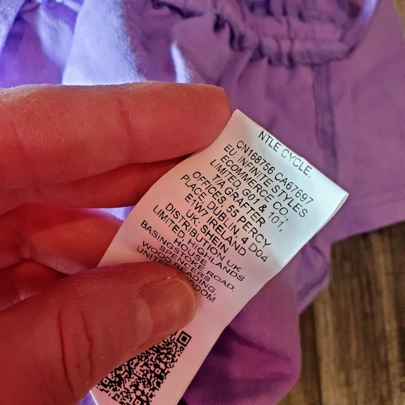 NWT SHEIN EZwear Violet Purple Solid Drawstring Ruched Tee Size 6 - Picture 15 of 16